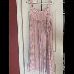 Urban outfitters pink stripe midi dress